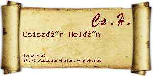 Csiszér Helén névjegykártya